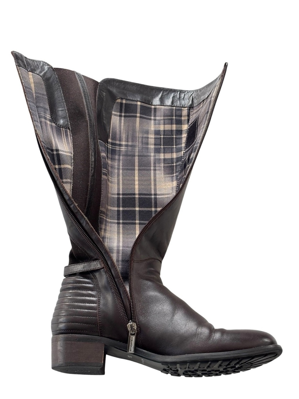 Aquatalia by Marvin K brown leather riding boot knee high made in Italy | 8.5 - Picture 7 of 14